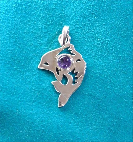 dolphins, pendants, handmade silver jewelry.