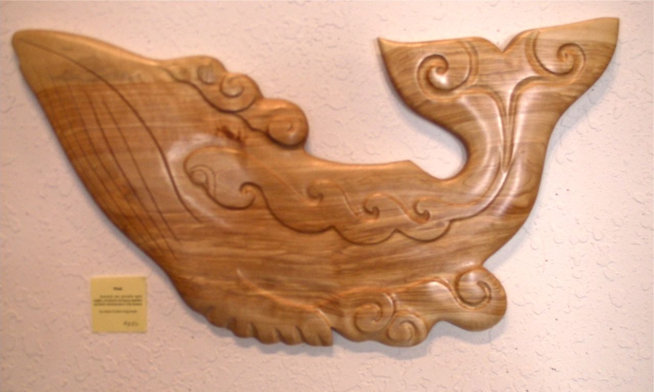 whale, wood carvings, wall sculpture, Alaskan Art, Tresham Gregg
