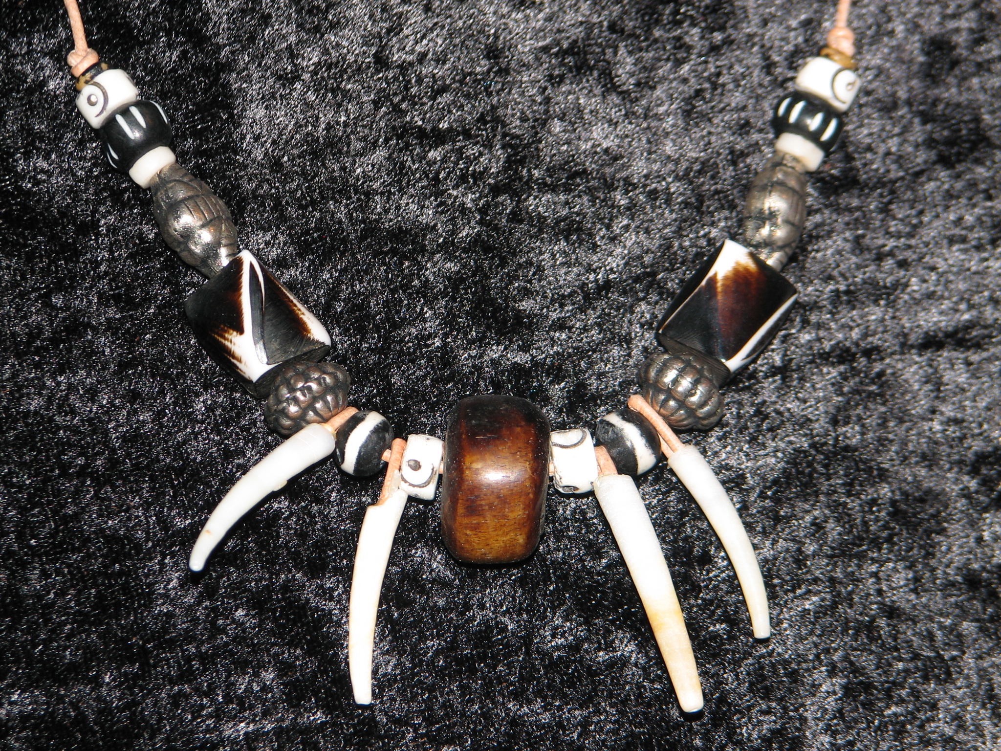 Shaman, tribal necklace, trade beads, dentillium shells, Alaskan Art